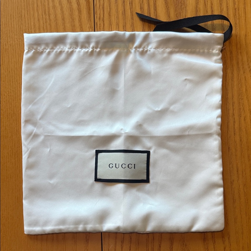 Gucci White Satin Drawstring Dustbag